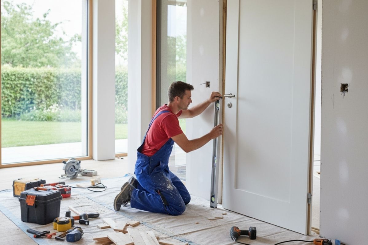 Pose de porte intérieure